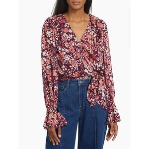 NWT Ramy Brook Melody Floral Surplice Blouse Size M Medium